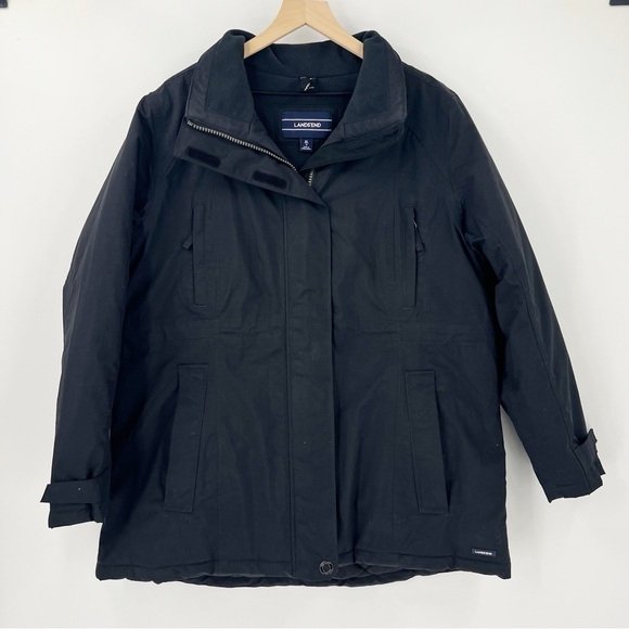 Lands' End Women's Black Squall Thick Heavy Jacket Coat XL Waterproof - Picture 1 of 11